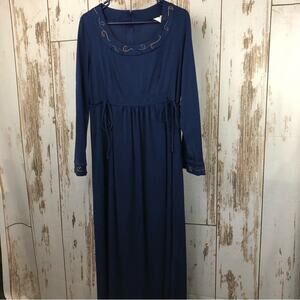 Vintage JCPenney Long sleeve Maxi Dress. Navy. Size 18. Excellent condition!